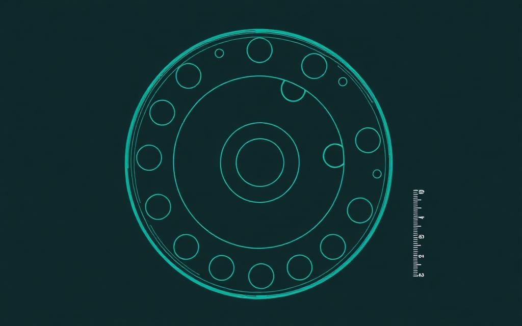 Diagrama de placa de Mueller-Hinton com discos de antibiótico e medição de halo